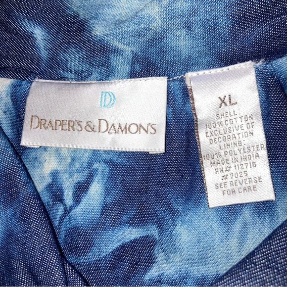 Drapers & Damon's Jean Jacket Women’s XL Multicolor 90s Abstract Floral Rainbow - Picture 8 of 8